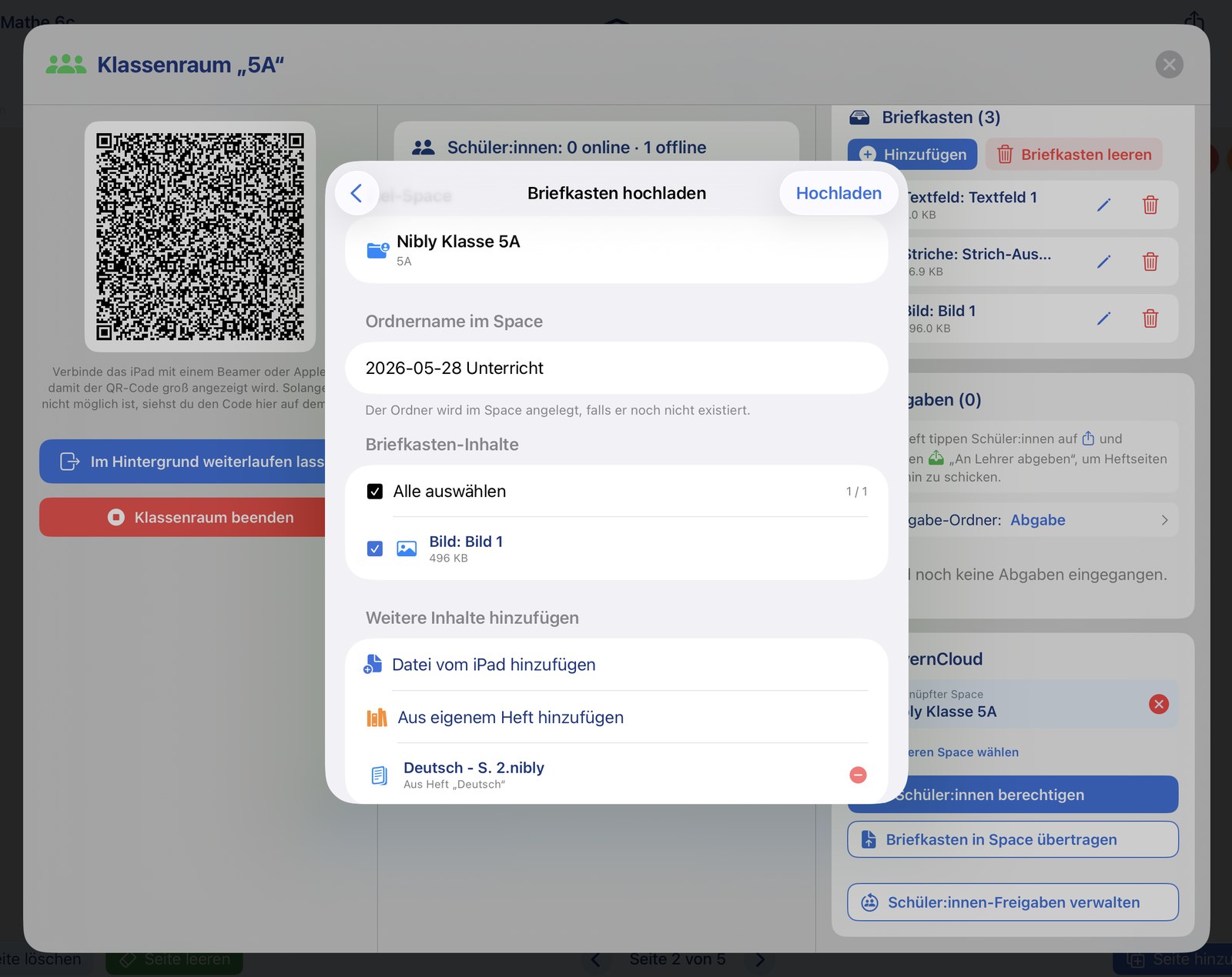 Uploading the mailbox into a BayernCloud space